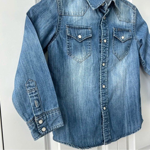 Polo Republic Co. Boys’ Denim Snap Button Western Shirt - Size 5 - Picture 4 of 4